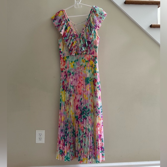 Kate Spade Painted Petals Pleated Dress size 2 - Picture 3 of 7